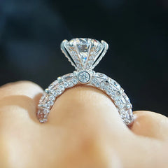 4Carat Moissanite Engagement Rings With Certificate S925 Silver Hidden Halo Diamond Wedding Ring Eternity Band For Women Jewelry