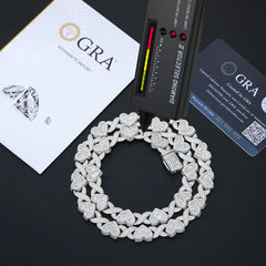 TUHE 925 Silver Heart Necklace Unisex VVS1 Moissanite Design