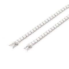 Provence 925 Silver Cross Necklace – 4mm D Color VVS1 Moissanite Tennis Chain with GRA Certification