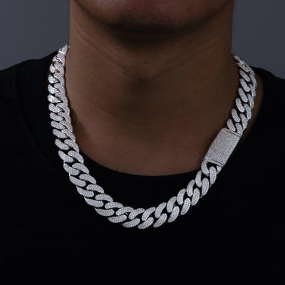 8-20mm Moissanite Cuban Link Chains For Man S925 Silver For Men Hip Hop Jewelry Silver Necklace Christmas Gifts 2024 New Arrival