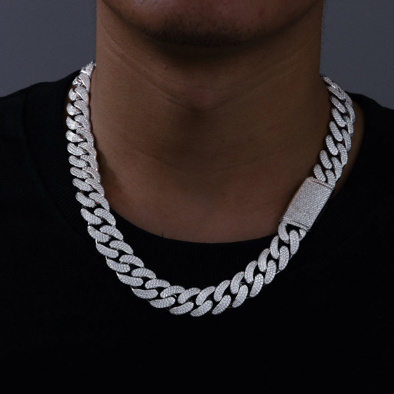 8-20mm Moissanite Cuban Link Chains For Man S925 Silver For Men Hip Hop Jewelry Silver Necklace Christmas Gifts 2024 New Arrival