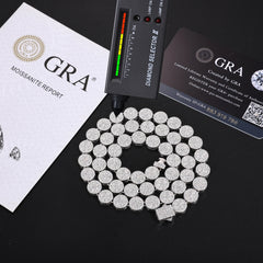 Original Full Moissanite Necklace Chain Silver 925 Plated 18k White Gold for Men Women Fine Jewelry with GRA Certified
