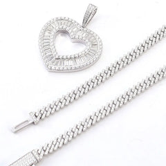 Provence 18-Inch 925 Silver Miami Drop Necklace – Custom VVS Moissanite Pendant for Men & Women