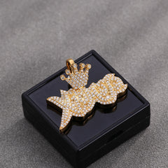 Provence Custom 925 Silver Letter Pendant – VVS Moissanite Iced-Out Necklace for Men