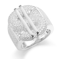 TUHE Unisex Rings Iced Out Baguette VVS1 Moissanite Cross Rings S925 Silver For Men Hip Hop Jewelry