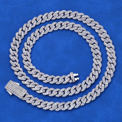 ICEBLING 925 Silver Moissanite 8mm Prong Cuban Link Chain Iced Out Pass Diamond Tester Single Row VVS Necklace Jewelry