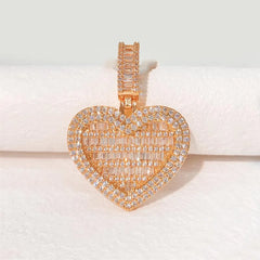 Moissanite Heart Pendant For Women Men Silver 925 Jewelry VVS Moissanite Diamond Love Necklace Pass Tester