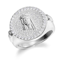 TUHE Unisex Rings Iced Out Baguette VVS1 Moissanite Cross Rings S925 Silver For Men Hip Hop Jewelry