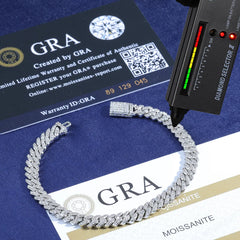 6mm 925 Sterling Silver VVS1 Moissanite Bracelet