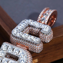 ICEOUTBOX Custom Name Pendant – VVS Moissanite Prong-Set Iced-Out Necklace for Men & Women