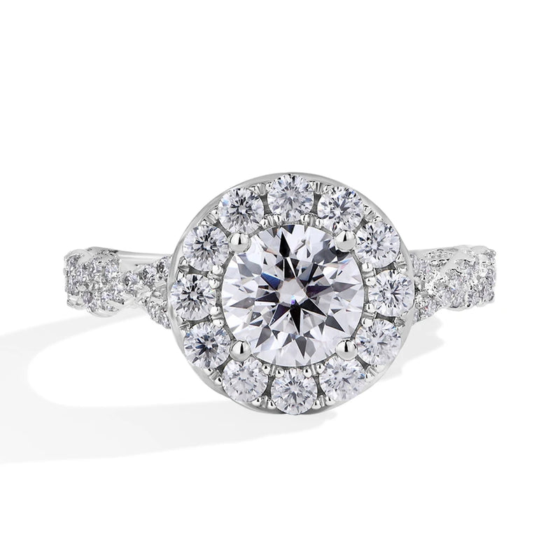 1.5ct Round Shape Halo Moissanite Ring S925 Sterling Silver 18K Plated Lab Diamond Engagement Rings For Women Jewelry