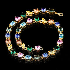 Rainbow Art 925 Silver Chain Necklace – VVS Moissanite Gemstone Design for Women