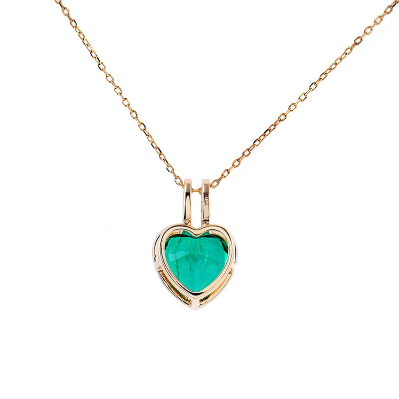 Gold Heart Pendant Necklace 10K–14K Solid – VVS Moissanite Centerpiece