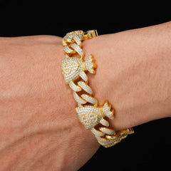 TUHE 925 Sterling Silver Fortune Bag Bracelet – Unisex VVS Moissanite Chain Design