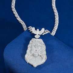 Full Iced Out Bling Moissanite Jesus Head Pendant For Men Big Religious Jesus Christ Necklace Hip Hop Christian Rock Rapper Jewe