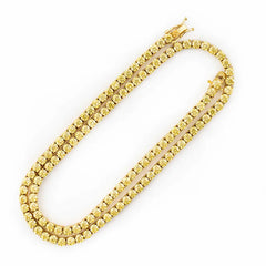 Hiphop 3-4mm Golden Yellow Moissanite Tennis Chain Bracelet Necklace S925 Silver Blue Moissanite Diamond Link Necklace Gift