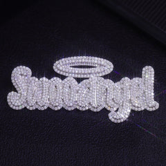 Custom 3D Baguette Letter Pendant – 925 Silver DEF/VS VVS Moissanite Nameplate Necklace