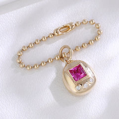 Tamagotchi Pendant – 925 Silver Princess-Cut VVS Moissanite Design for Men & Women