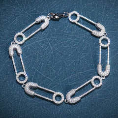 Paper Clip Bracelet – 7.5-Inch Round-Cut VVS Moissanite Chain for Women