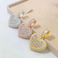 Moissanite Heart Pendant For Women Men Silver 925 Jewelry VVS Moissanite Diamond Love Necklace Pass Tester