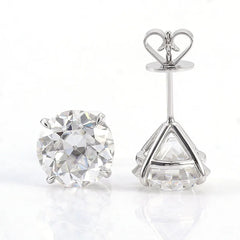 Stud Earrings in 14K White Gold 7CT D-Color Moissanite