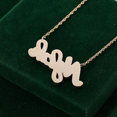 Provence 10K–14K Solid Gold Twist Chain Necklace – Custom VVS Moissanite Name Pendant