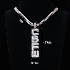 ICEOUTBOX Custom Name Pendant – VVS Moissanite Prong-Set Iced-Out Necklace for Men & Women