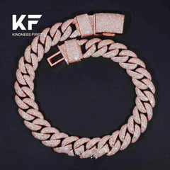 Hot Selling Hip Hop Jewelry Prong Setting GRA 925 Sterling Silver White Gold Plated Miami Moissanite Diamond Mosaic Cuban Chain
