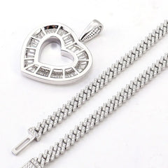 Provence 18-Inch 925 Silver Miami Drop Necklace – Custom VVS Moissanite Pendant for Men & Women