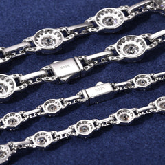 Iced Out D Color Moissanite Necklace for Man Women S925 Sterling Silver Hip Hop Link Chains Jewelry Diamond GRA Certificate