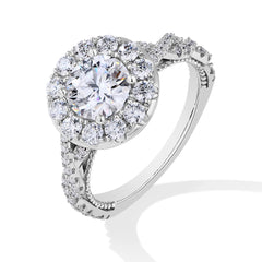 1.5ct Round Shape Halo Moissanite Ring S925 Sterling Silver 18K Plated Lab Diamond Engagement Rings For Women Jewelry