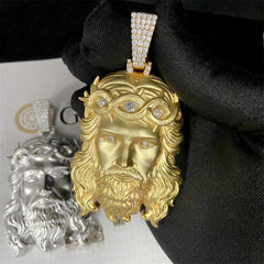 Jesus Pendant VVS Moissanite Sandblast t – 925 Silver