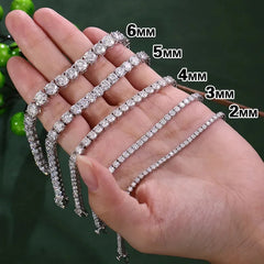 BXINY GRA Certified 3/4/5mm Moissanite Tennis Necklace S925 Silver Sparkling Lab Diamond for Women Men Hiphop Party Gift Jewelry