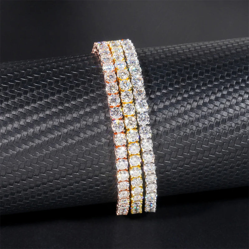 Cuban Link Bracelet  5mm VVS Moissanite – 925 Silver  Necklace or Bracelet